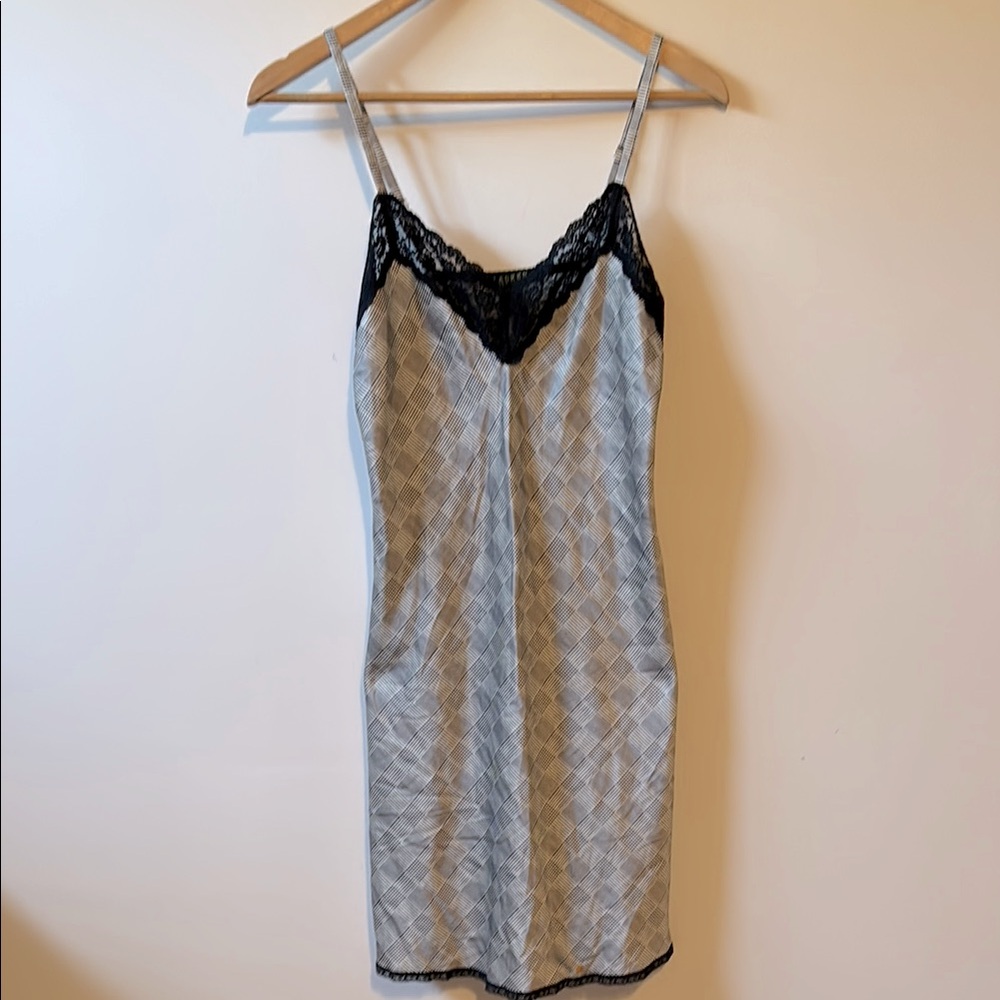 Ralph Lauren Black and Gray Lace Chemise